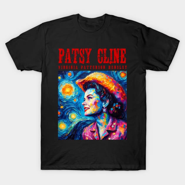 Patsy Cline in starry night T-Shirt by FUN GOGH